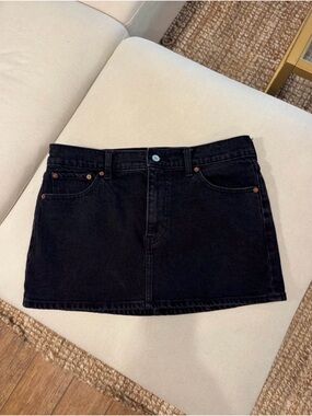Abercrombie & Fitch Black Denim Mini Skirt